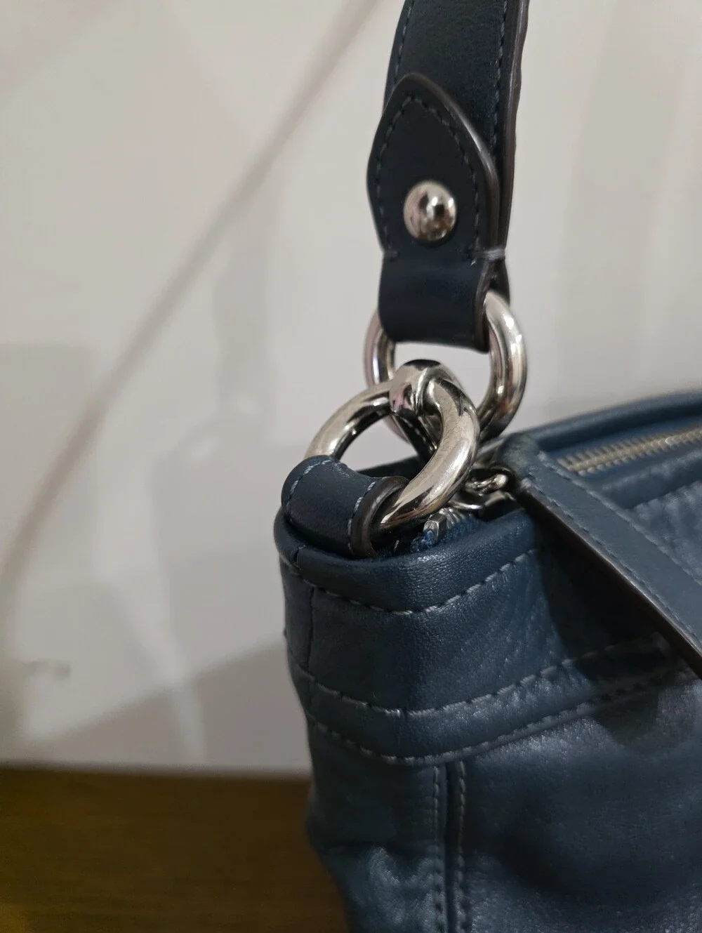 Coach Blue Navy Leather Shoulder Bag